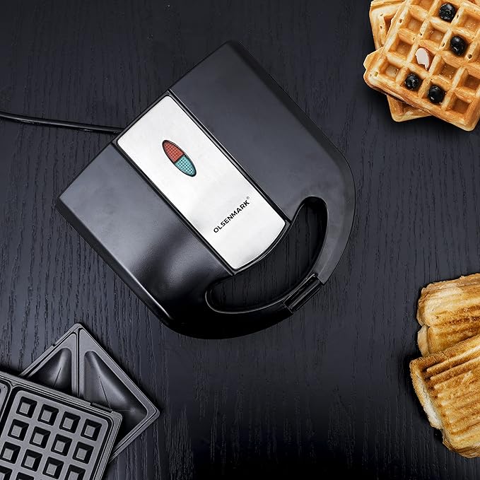 3-in-1 Multiplate Sandwich Maker 3 in 1 Multiplate Sandwich Maker – Sandwich, Waffle & Grill Toaster | Non-Stick Electric Breakfast Maker