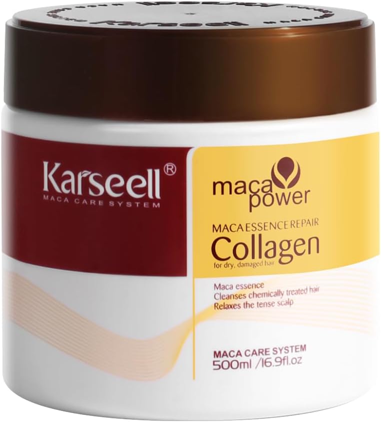 Karseell Maca Collagen Hair Mask 500ml | Deep Repair Hair Treatment for Dry, Damaged & Frizzy Hair | Moisturizing & Nourishing Hair Mask