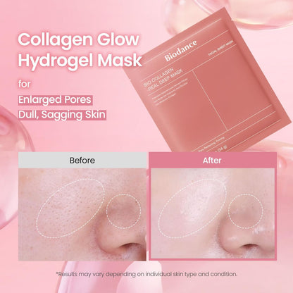 BIODANCE Bio-Collagen Real Deep Mask, Hydrating Overnight Mask, Water Locking, Pore Minimizing, Elasticity Improvement, 34g x4ea