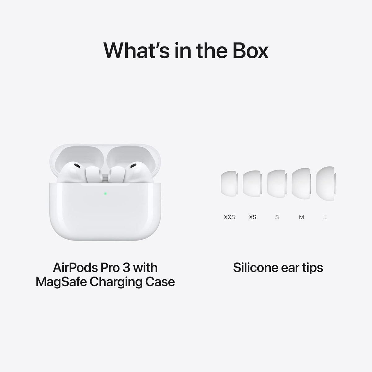 Apple AIR PODS PRO 3 Wireless headphones with charging case. includes 5 ear tip sizes. compatible with USB - C , Apple watch, magsafe and Qi certified charger USB - Cable sold separately