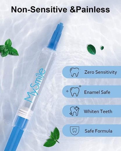 MySmile Teeth Whitening Kit with LED Light, Non-Sensitive Teeth Whitener with 4 Whitening Gel Pens, 10 Min Fast-Result Home Tooth Whitening Dental Care Help Remove Teeth Stain