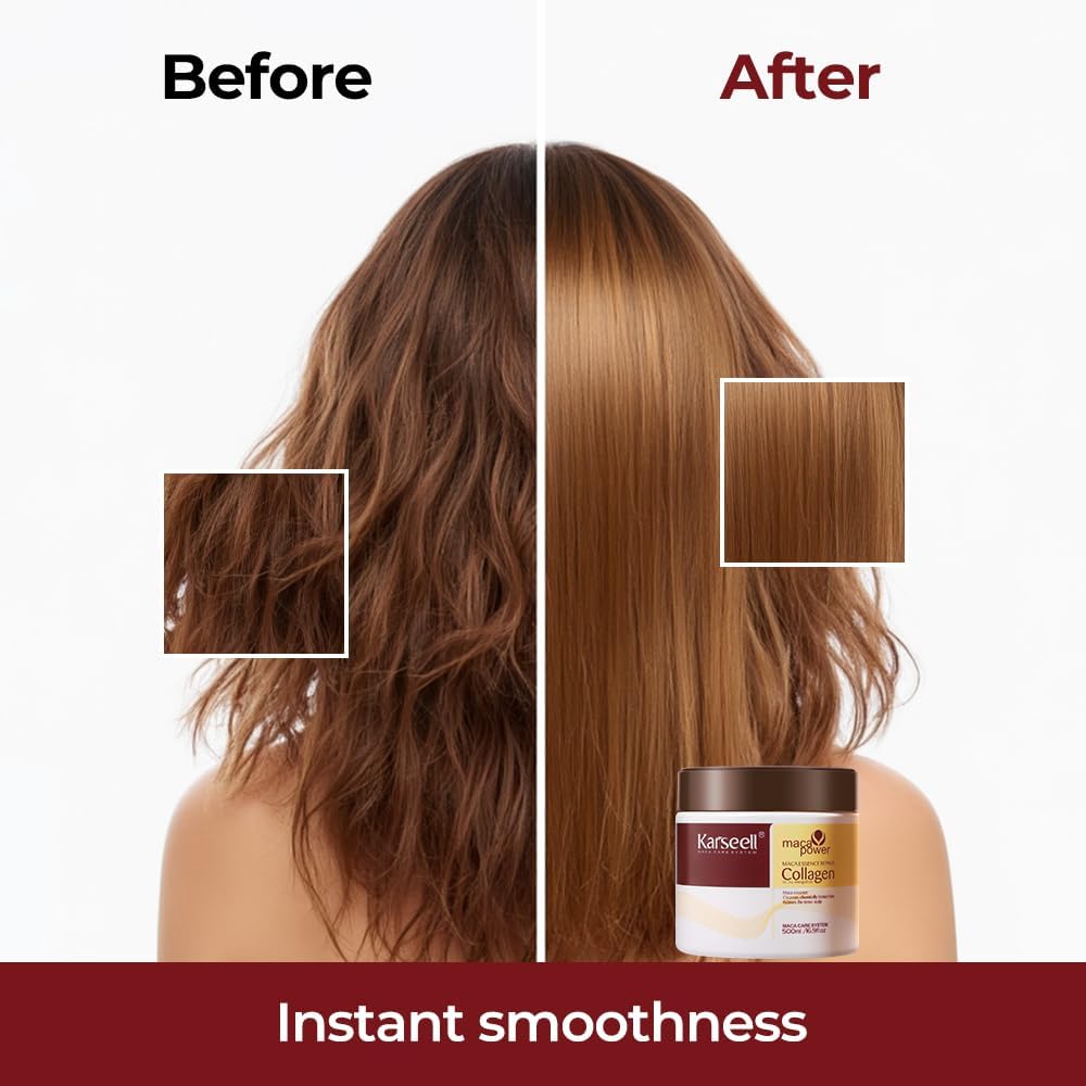 Karseell Maca Collagen Hair Mask 500ml | Deep Repair Hair Treatment for Dry, Damaged & Frizzy Hair | Moisturizing & Nourishing Hair Mask