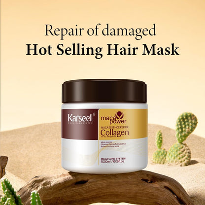 Karseell Maca Collagen Hair Mask 500ml | Deep Repair Hair Treatment for Dry, Damaged & Frizzy Hair | Moisturizing & Nourishing Hair Mask