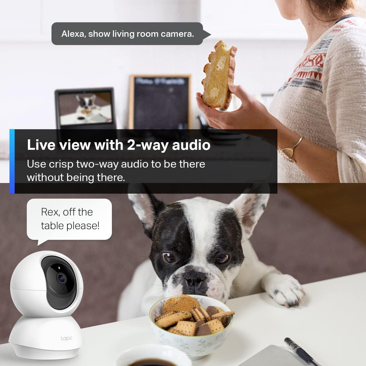 TP-Link Tapo Pan/Tilt 1080p Resolution, 360°Rotational View Security Camera|Motion Tracking |Motion & Baby Crying Detection| 2-Way Audio | Night Vision | Works with Alexa & Google Home (Tapo C200)