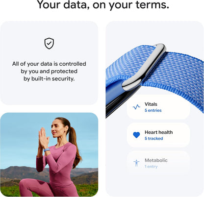 Google Fitbit Air - Screenless Activity Tracker with Fitness, Heart Rate, and Sleep Tracking - Personalized AI-Powered Coaching - Up to 7 Days’ Battery Life - Works with iOS and Android - Obsidian
