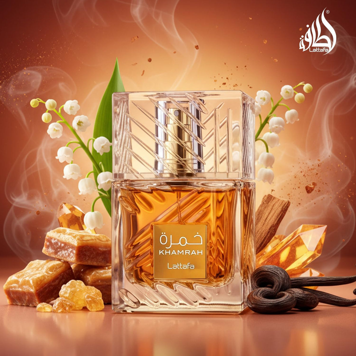 Lattafa Khamrah Eau de Parfum Spray for Unisex 100ml (3.4 oz) | Natural Spray, Long-Lasting Scent, Unisex