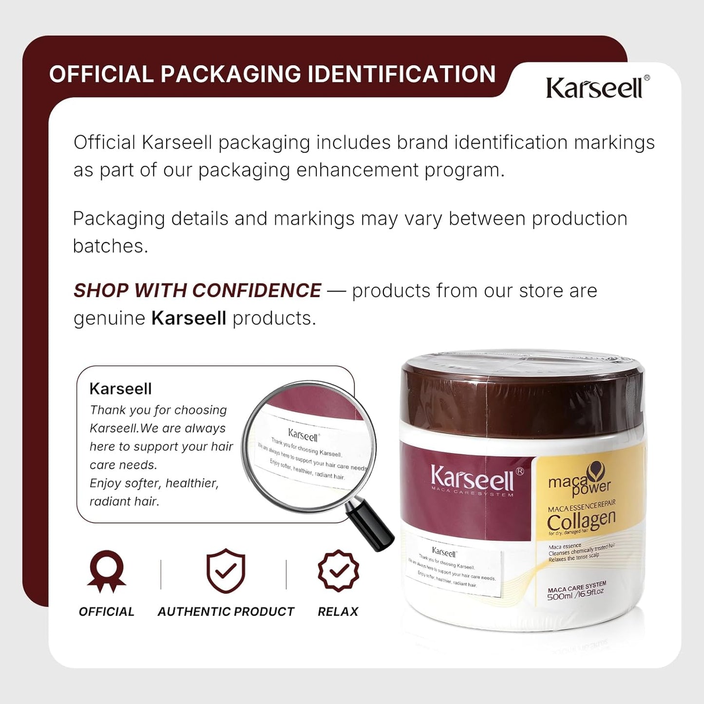 Karseell Maca Collagen Hair Mask 500ml | Deep Repair Hair Treatment for Dry, Damaged & Frizzy Hair | Moisturizing & Nourishing Hair Mask