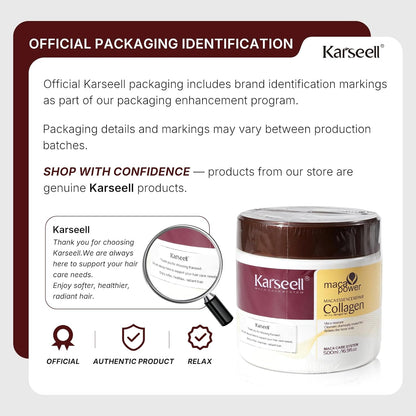 Karseell Maca Collagen Hair Mask 500ml | Deep Repair Hair Treatment for Dry, Damaged & Frizzy Hair | Moisturizing & Nourishing Hair Mask