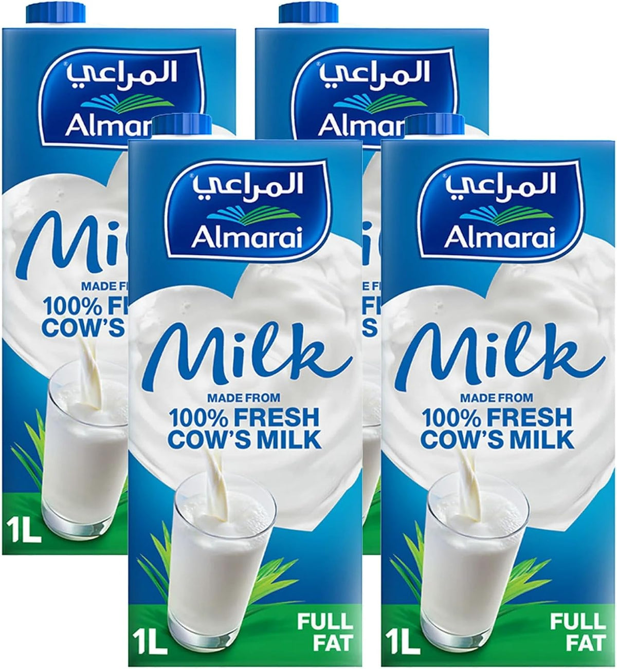 Almarai Full Fat Milk Screwcap With Vitamin, 4 X 1 Litre