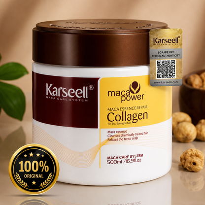 Karseell Maca Collagen Hair Mask 500ml | Deep Repair Hair Treatment for Dry, Damaged & Frizzy Hair | Moisturizing & Nourishing Hair Mask