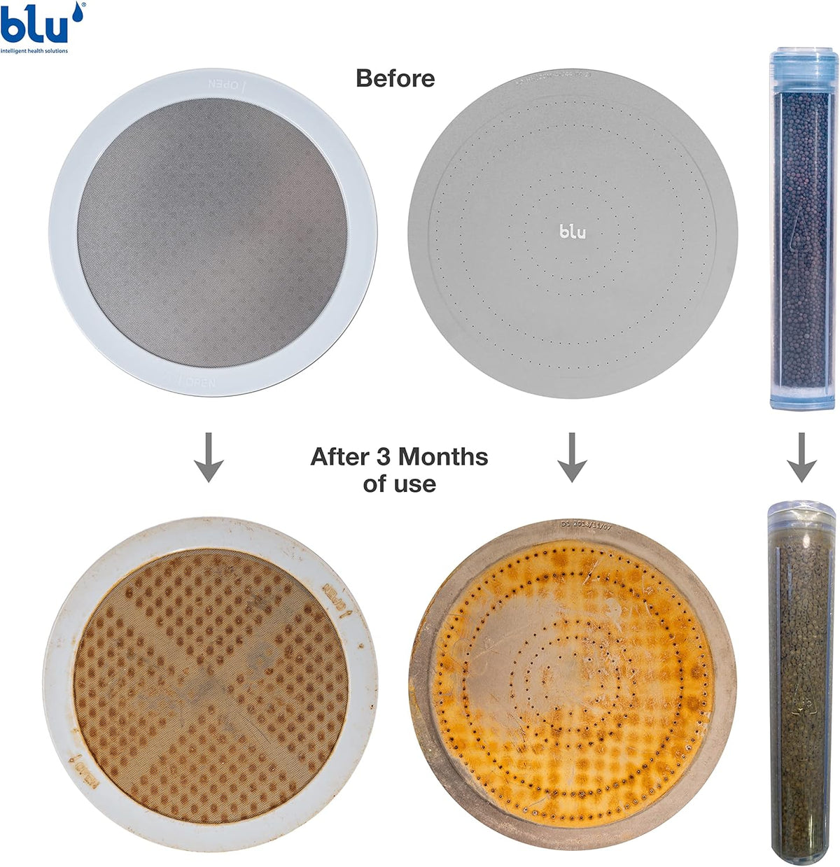 blu Ionic Shower Head & Filter - Handheld, Chrome (Amazon Exclusive) | Removes Chlorine & Harmful Pollutants, Prevents Hair Loss, Moisturizes Skin