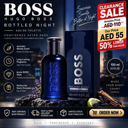 Hugo Boss Bottled Night Perfume for Men Eau De Toilette 100ML