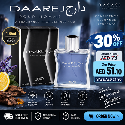 Rasasi Daarej By Al Rasasi Perfume For Men Eau De Parfum, 100 Ml