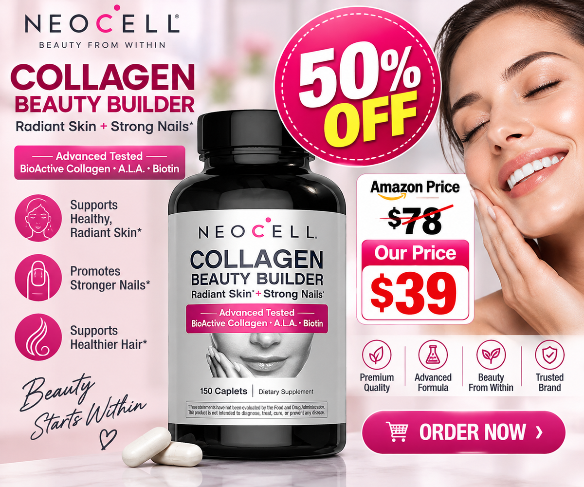 NeoCell Collagen Beauty Builder 3,000mg | Bioactive Collagen Peptides with Biotin & Hyaluronic Acid for Radiant Skin & Strong Nails & Hair Health | 150 Tablets