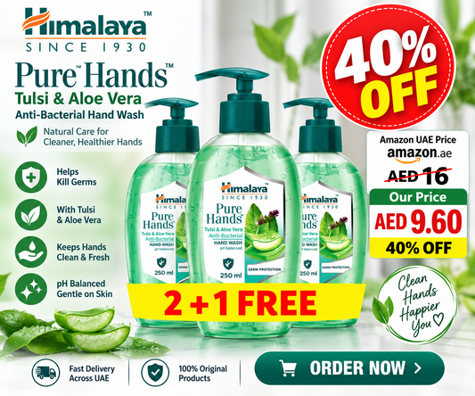 Himalaya Since 1930 Purehands Hand Wash Soap, Tulsi & Aloe Vera, Antibacterial Protection Against Germs, 3x250ml