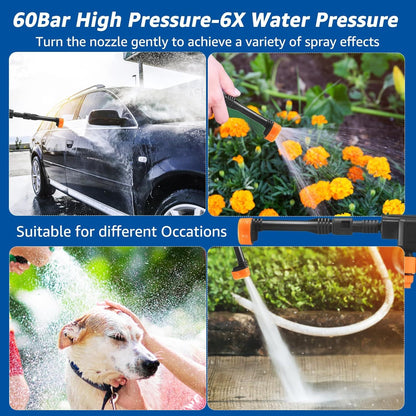High Pressure Water Cleaning Gun – 5-in-1 Adjustable Nozzle for Car Wash, Garden & Outdoor Cleaning