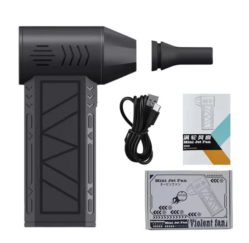 Mini Jet Fan – High-Speed Turbo Handheld Fan, Rechargeable & Portable