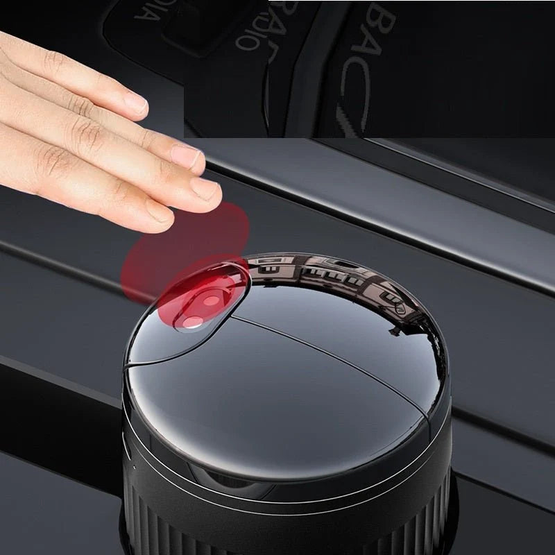Multi-Functional Smart Car Ashtray with Lid – LED Light, Smell-Proof & Auto-Sensor