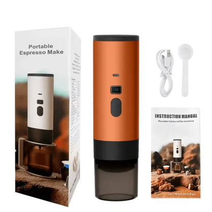 Portable Automatic Espresso Coffee Maker | USB Rechargeable Travel Coffee Machine | Compatible with Ground Coffee & Capsules