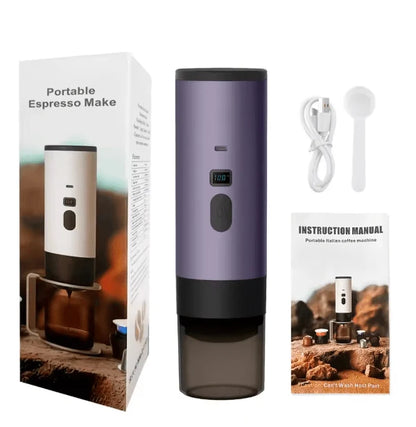 Portable Automatic Espresso Coffee Maker | USB Rechargeable Travel Coffee Machine | Compatible with Ground Coffee & Capsules